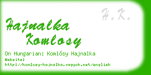 hajnalka komlosy business card